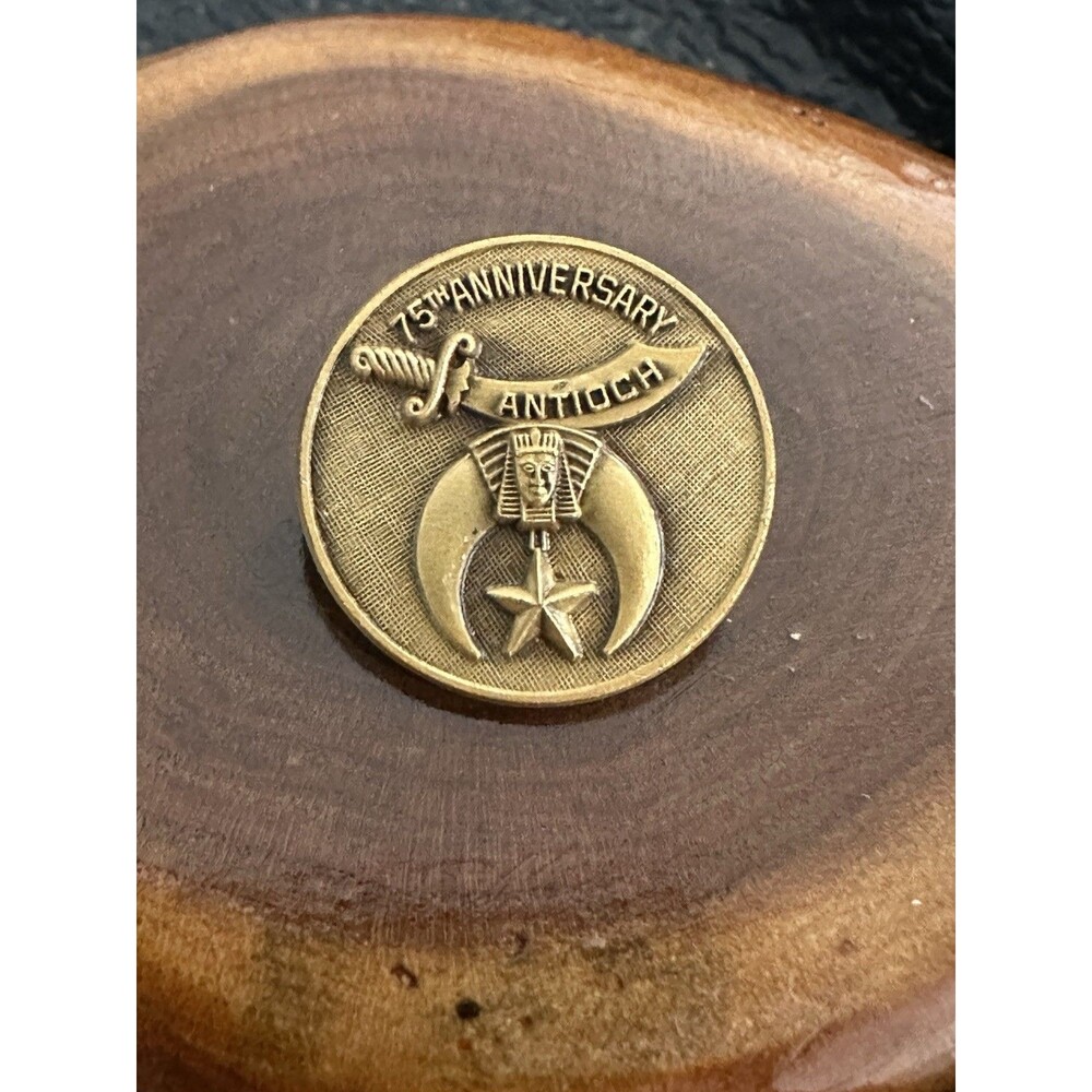 Vintage Antioch Shrine 75th Anniversary Shriners Fraternal Lapel Pin Brooch 3/4”